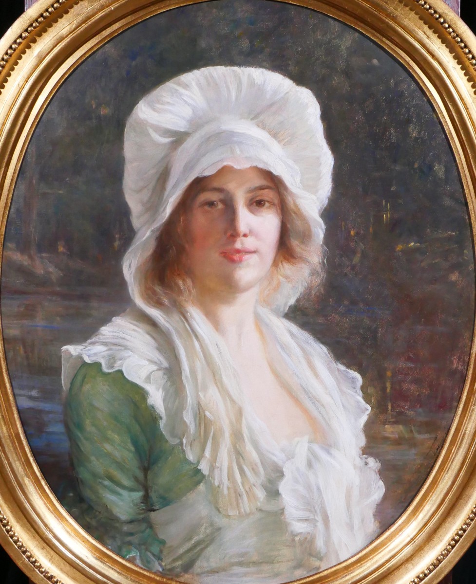 Tony Faivre 1830-1905 Portrait Of Charlotte Corday, Painting, Circa 1870-80 Revolution Royal King