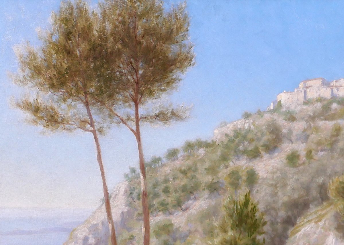 Henri-victor Delavelle 1868-1919 Eze, Var, Landscape With Trees, Painting, Circa 1900, Toulon, Sea-photo-1