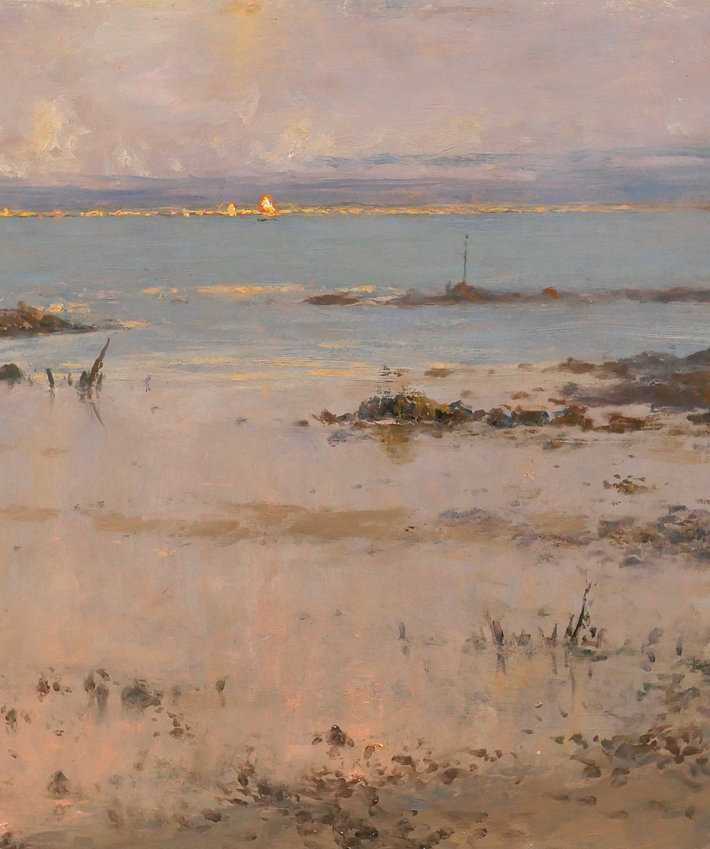 Raoul-andré Ulmann 1867-1941 Evening In Larmor, Painting 1928 Brittany Morbihan Seascape-photo-4