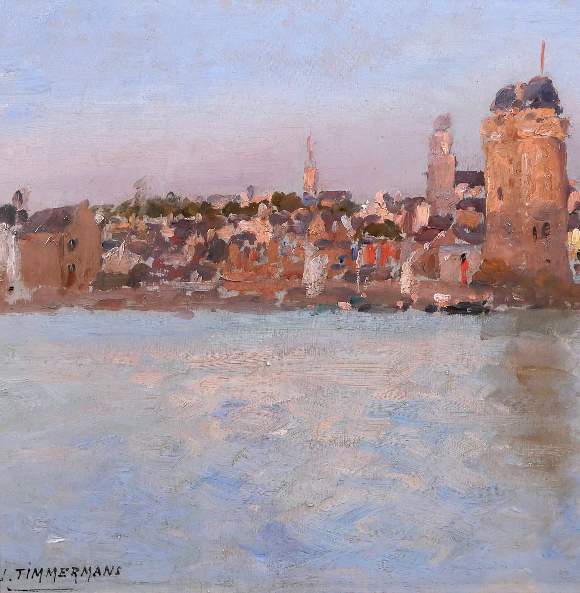 Louis TIMMERMANS 1846-1910 Saint-Malo, la Tour Solidor, tableau, vers 1900 paysage Bretagne-photo-3