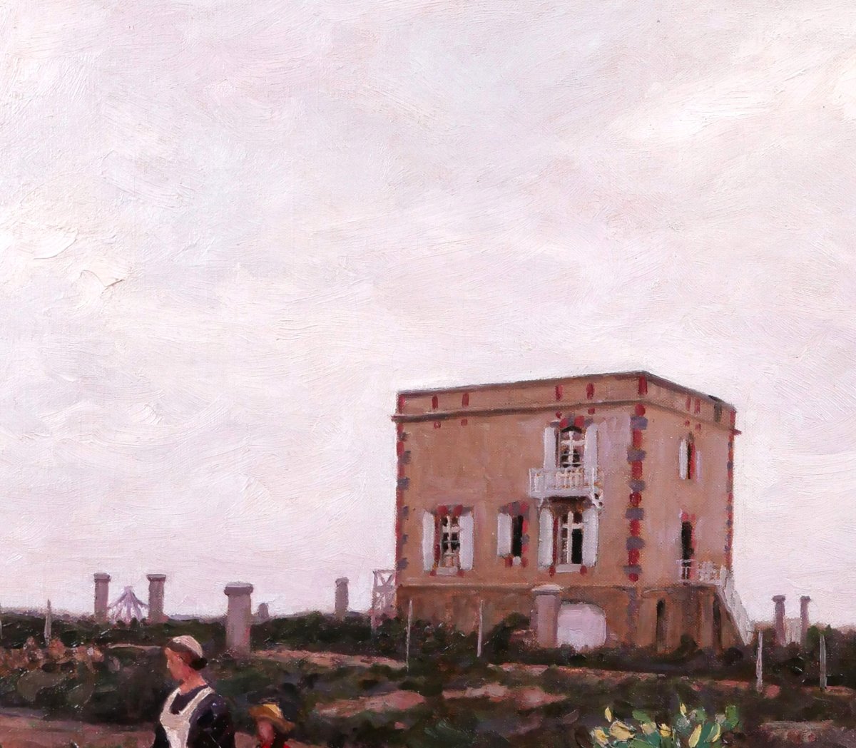 Alexandre BRUN 1853-1941 Bretagne, Quiberon, la maison de l'artiste tableau, vers 1900, paysage-photo-1