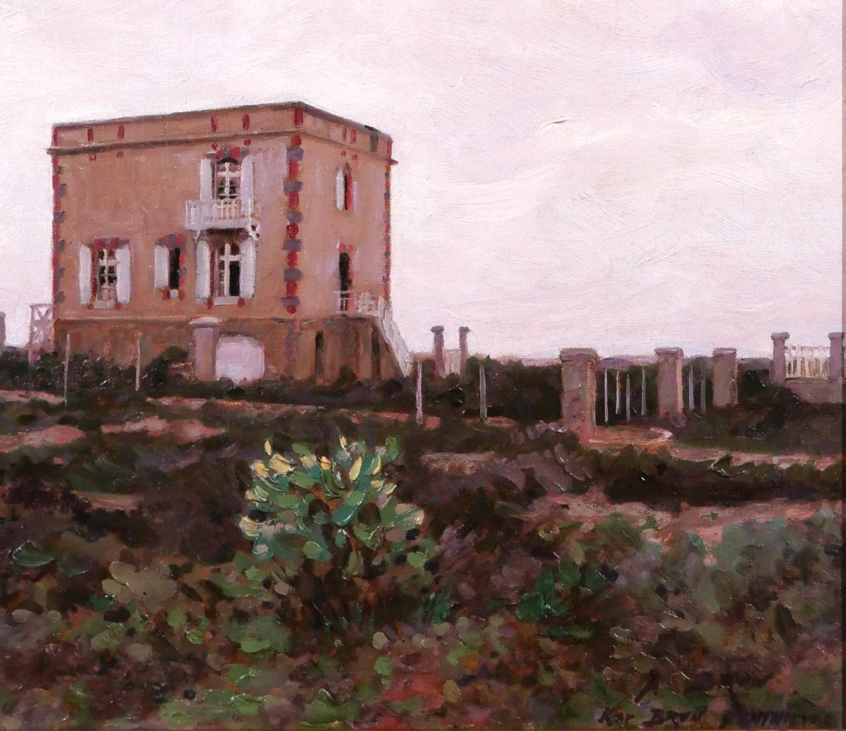 Alexandre BRUN 1853-1941 Bretagne, Quiberon, la maison de l'artiste tableau, vers 1900, paysage-photo-3