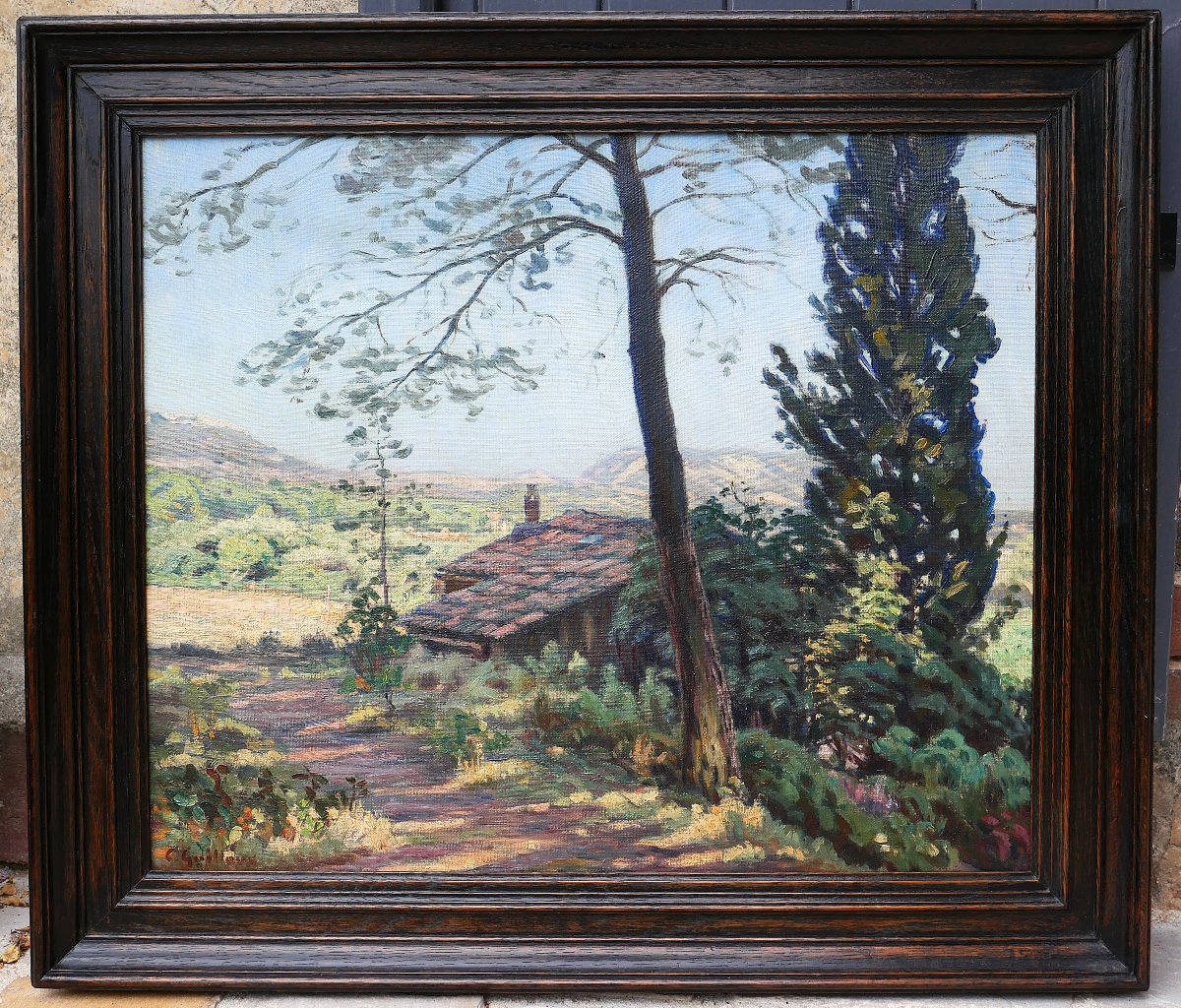 Charles GUILLOUX 1866-1946 Paysage de Provence, tableau, vers 1910-15 impressionnisme-photo-2