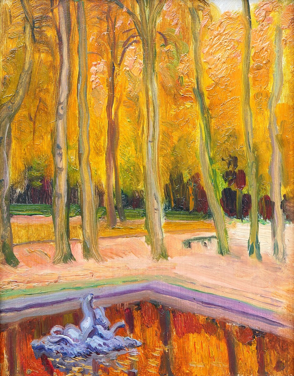 Maurice De Lambert 1873-1953 Versailles, The Park In Autumn, Landscape, Painting, Circa 1920