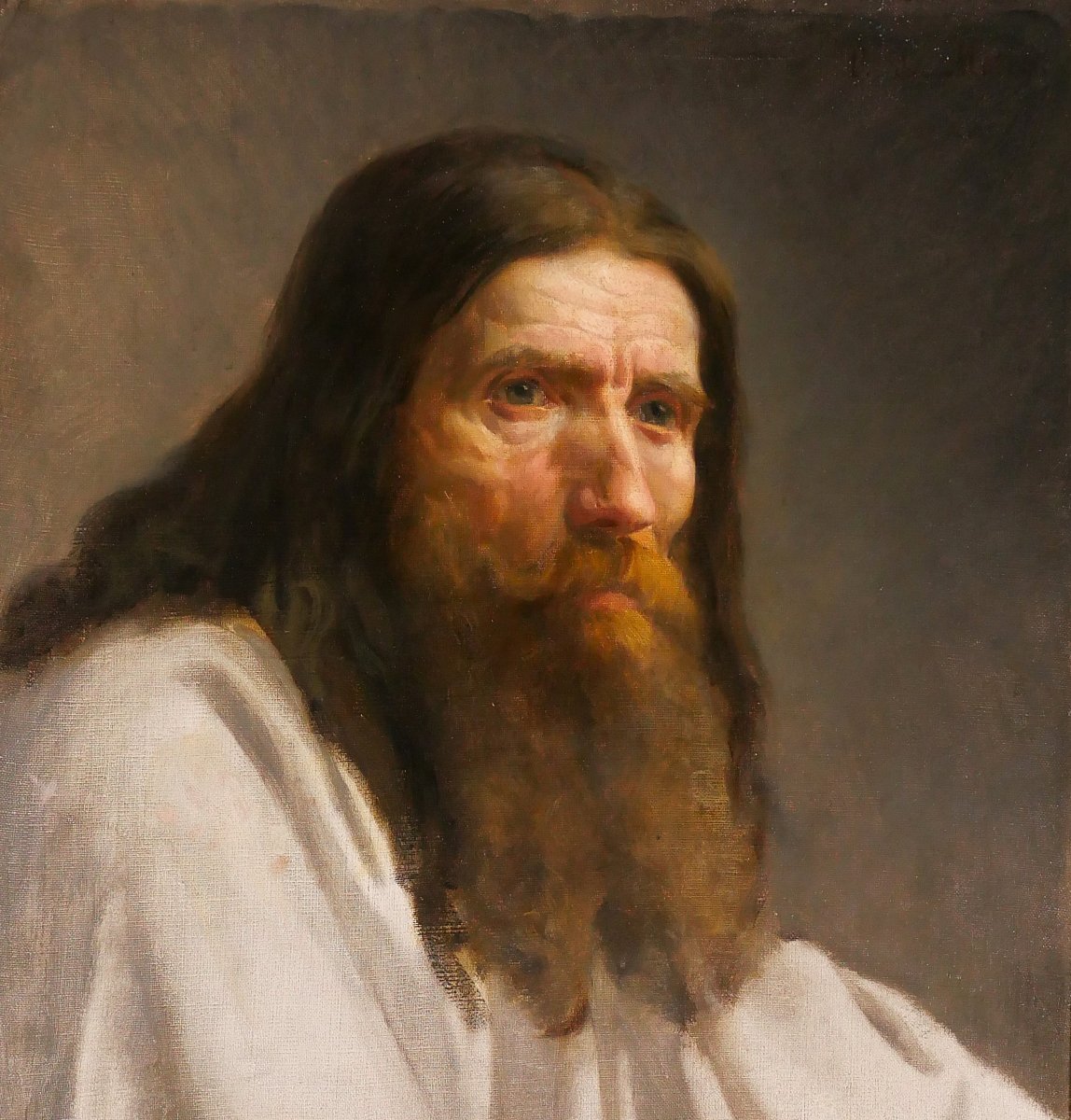Charles Poterin du Motel 1815-1882 Portrait d'homme barbu, tableau, vers 1850 romantisme-photo-3