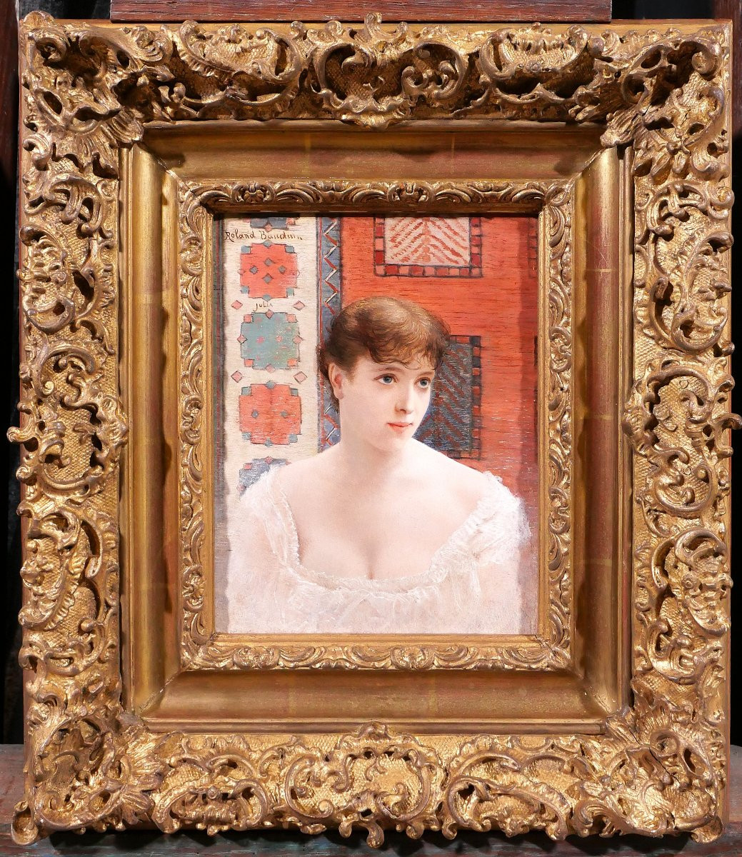 Roland BAUDUIN 1853-1925 Portrait de femme, tableau, vers 1890-1900 impressionnisme-photo-2