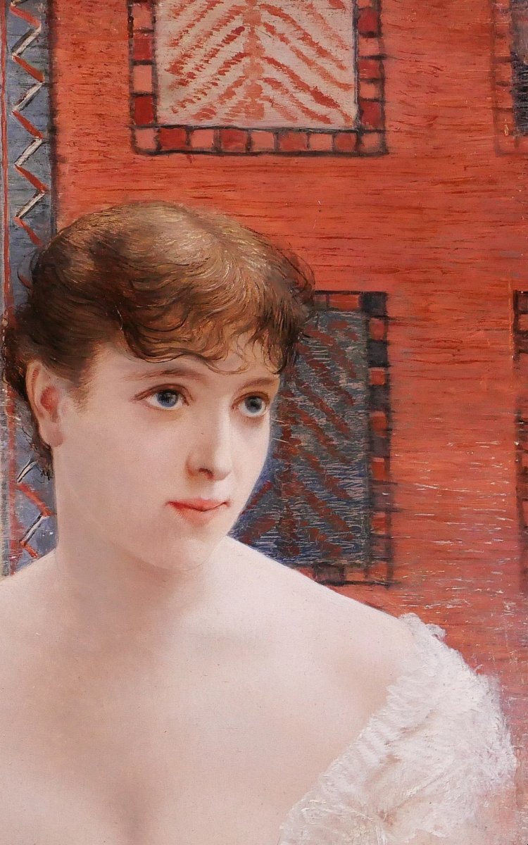 Roland BAUDUIN 1853-1925 Portrait de femme, tableau, vers 1890-1900 impressionnisme-photo-3