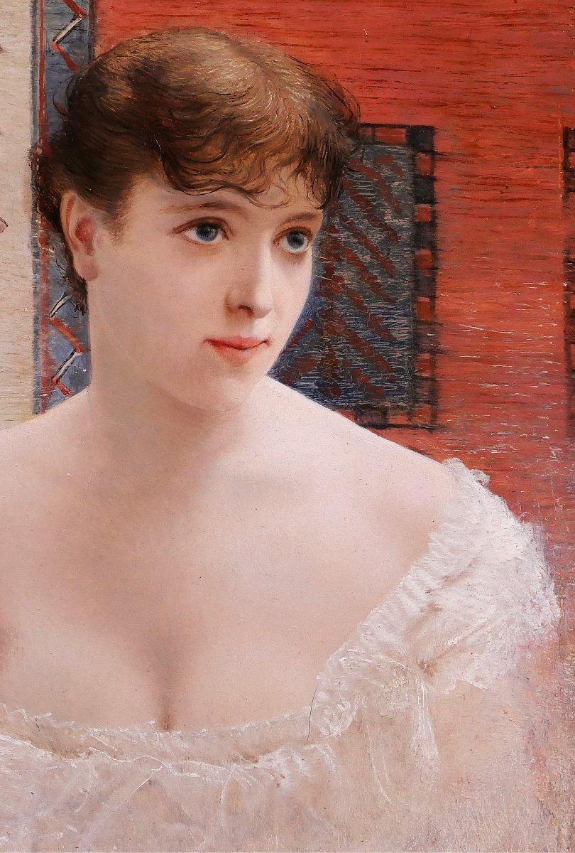 Roland BAUDUIN 1853-1925 Portrait de femme, tableau, vers 1890-1900 impressionnisme-photo-4