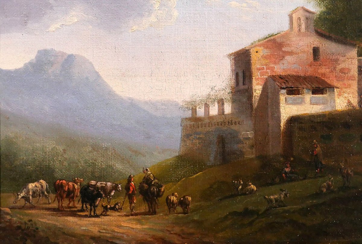 Louis-auguste Lapito 1803-1874 Italian Landscape, Painting Circa 1825-30 Romanticism Bertin-photo-4