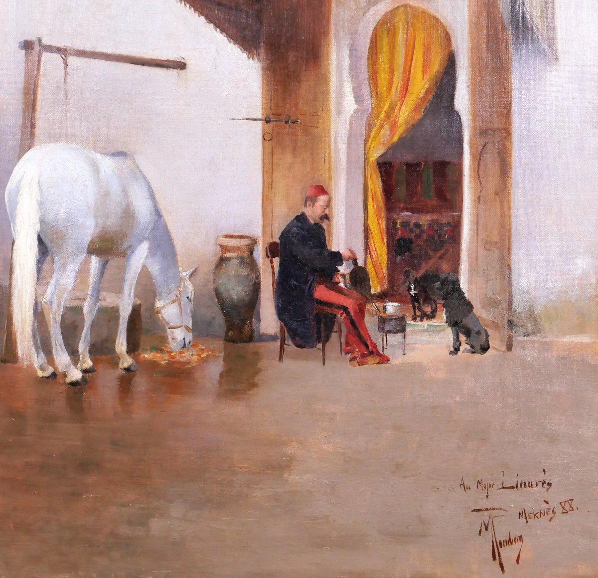 Maurice Romberg De Vaucorbeil 1862-1943 Meknès, Fernand Linarès, Painting 1888 Militaria -photo-4