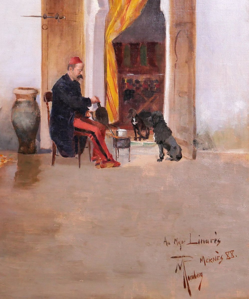 Maurice Romberg De Vaucorbeil 1862-1943 Meknès, Fernand Linarès, Painting 1888 Militaria -photo-3
