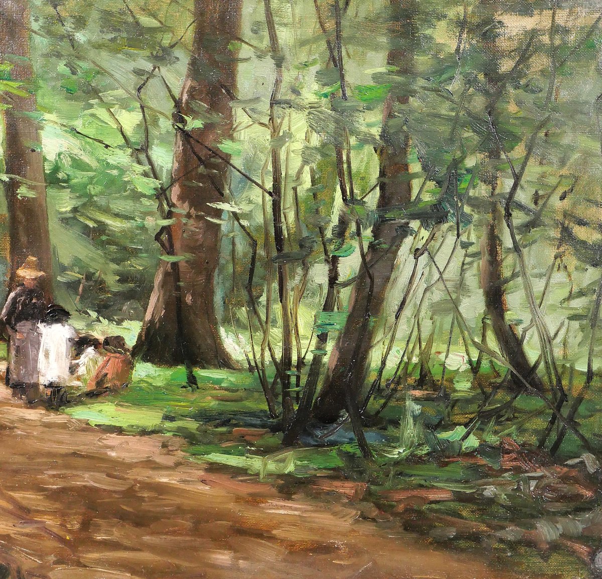 Joseph-charles François 1851-1940 Family In The Woods, Landscape Painting 1900 Impressionism-photo-4