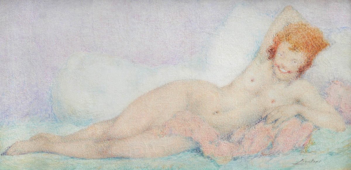 Lucien BOULIER  1882-1963 Femme nue tableau vers 1920-30 post-impressionnisme