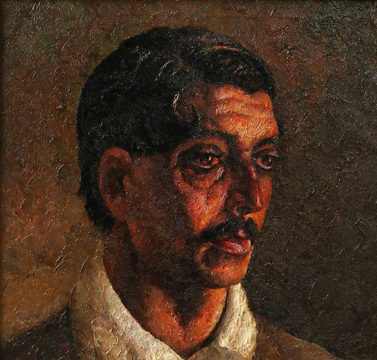 Juan Soler Puig 1906-1984 Portrait Of A Man, Painting Nonell Spain Barcelona Catalan Modernism-photo-3