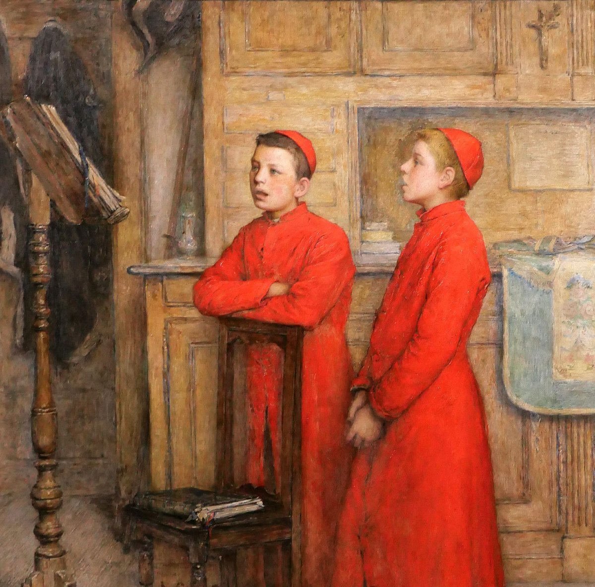 Alexis Ernest Charbonnier 1846-1932 Choir Boys In Charmes, Vosges, Painting Chocarne-photo-1