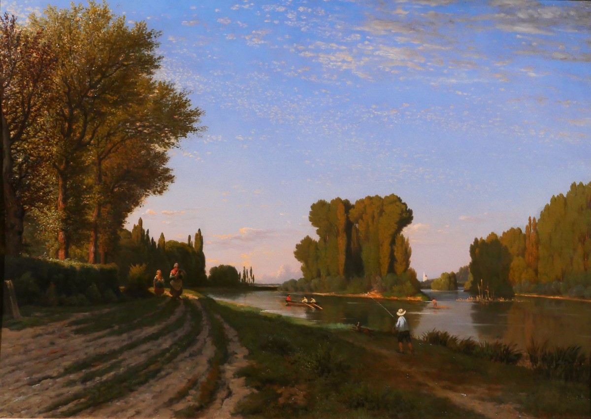Honoré Gaspard Delaroche 1804-1871 Asnières-sur-Seine, paysage, tableau Salon 1850 romantisme