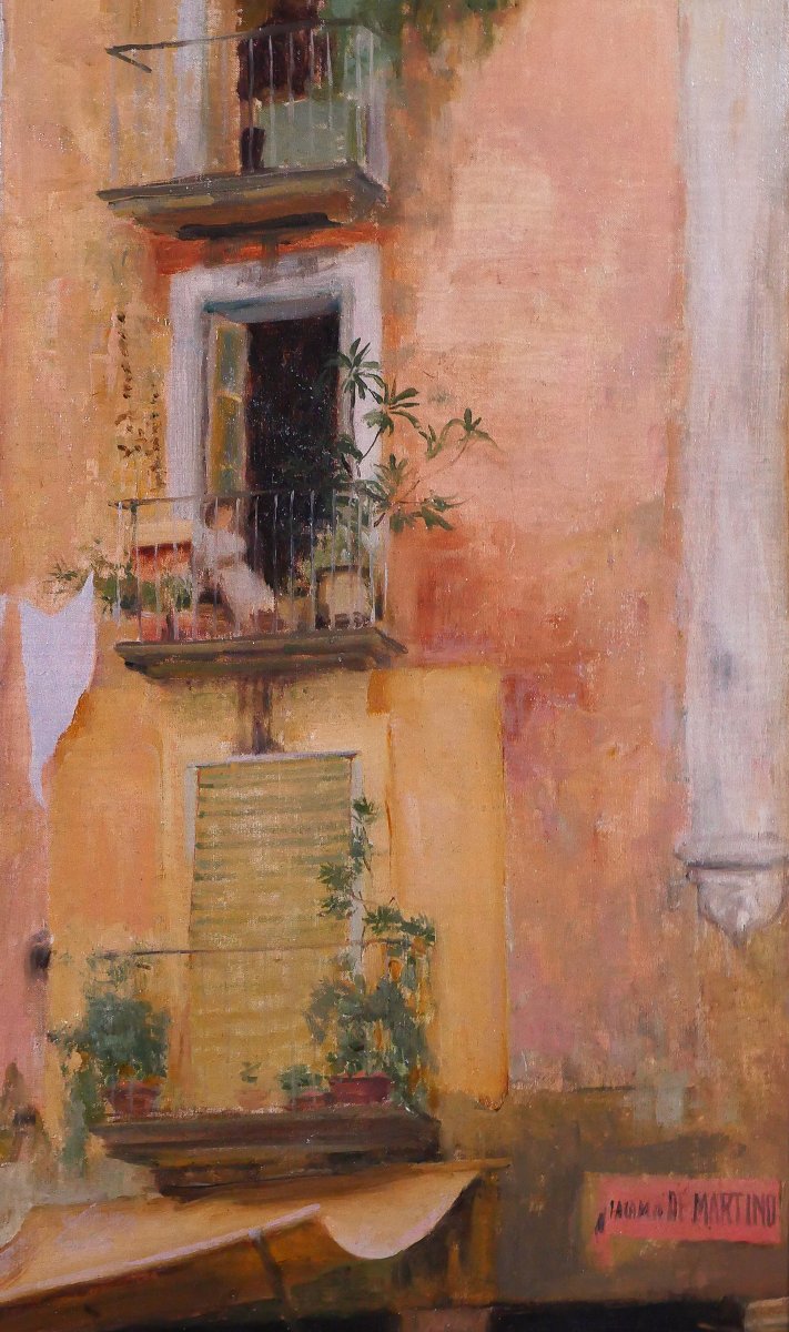 Auguste François Gorguet 1862-1927 Italy, Napoli, Street Scene, Painting 1894 Landscape-photo-2