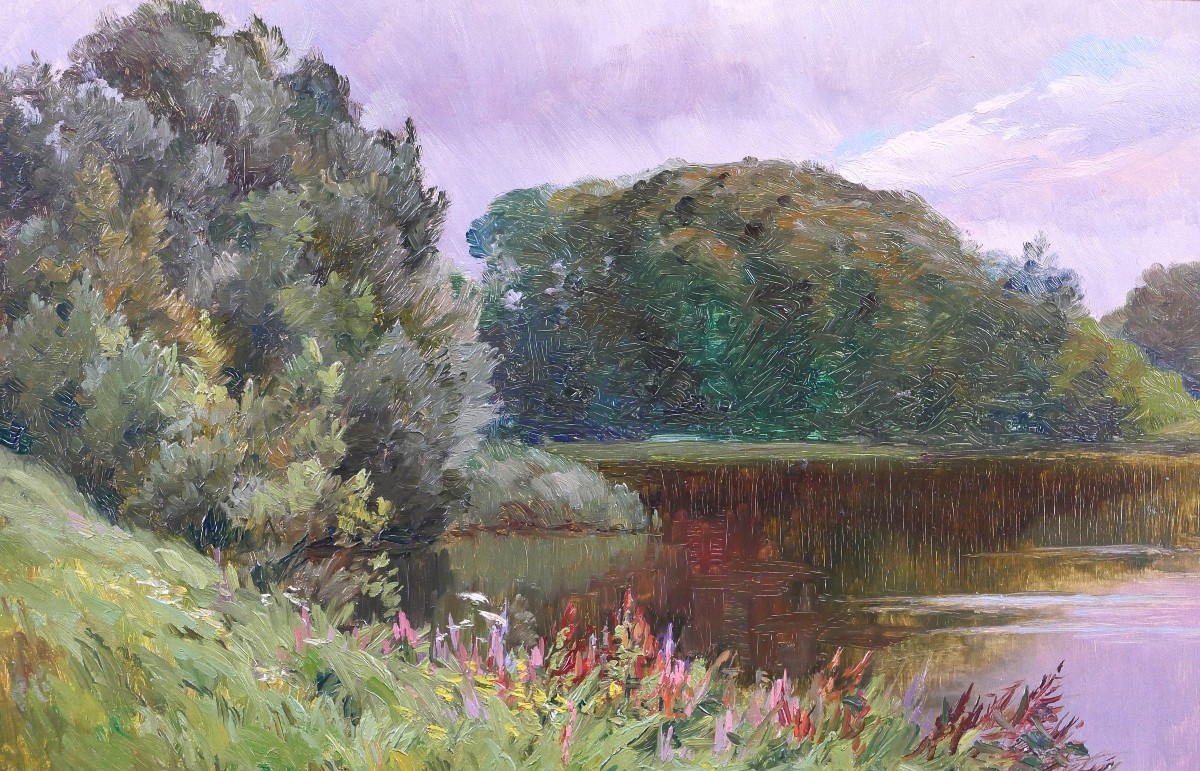 Ernest Couronneau, Triel-sur-seine, 1890-1900 Landscape With Trees, Seine, Impressionism