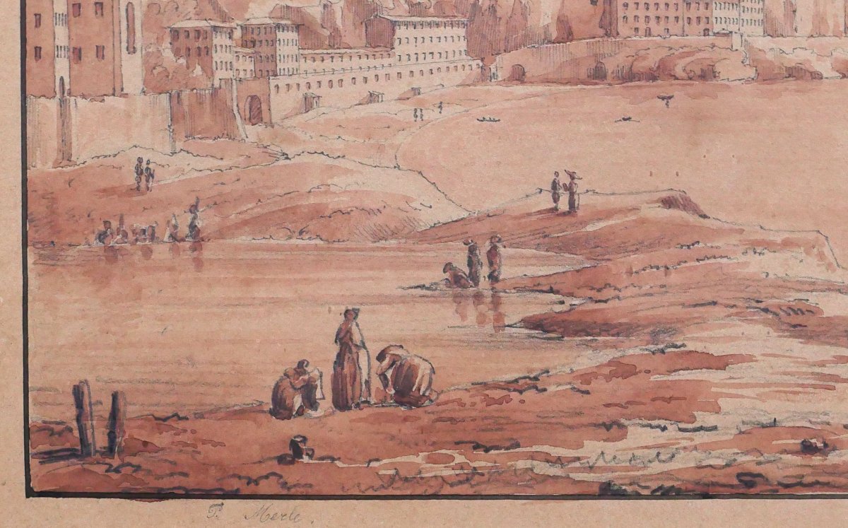 P. Merle, 19th Century, Nice, View Of The Seafront, Drawing, 1835, Landscape, Painting, History, Romanticism, Guiaud-photo-2