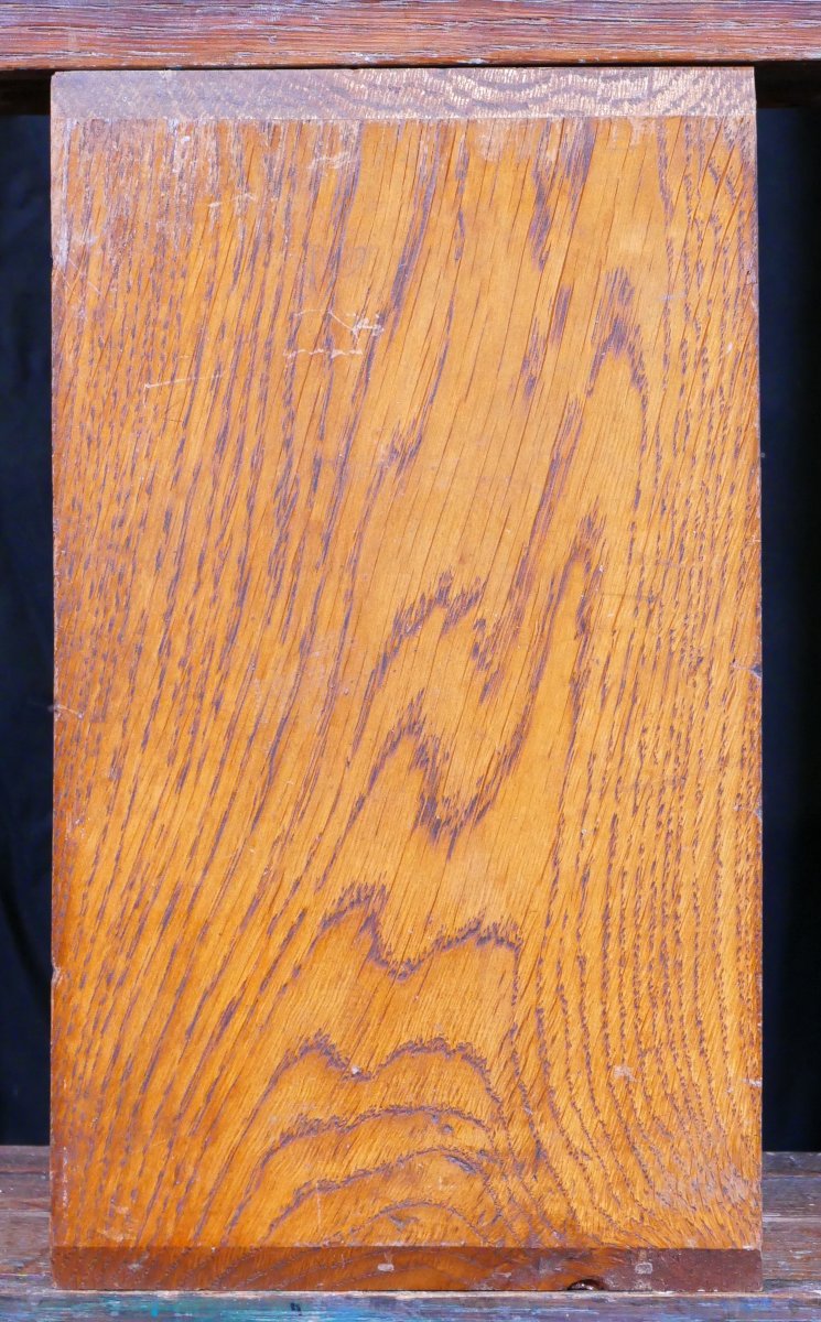 Ecole française début 20e, femme devant une ville au clair de lune, tableau signé, symbolisme-photo-2