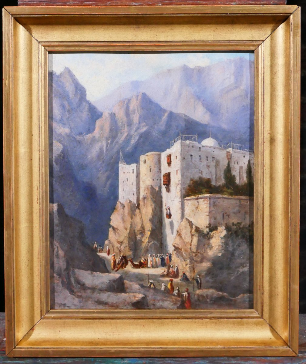 Prosper Marilhat (attributed To) 1811-1847 Greece, The Monastery Of Mount Sinai, Painting, Landscape-photo-2