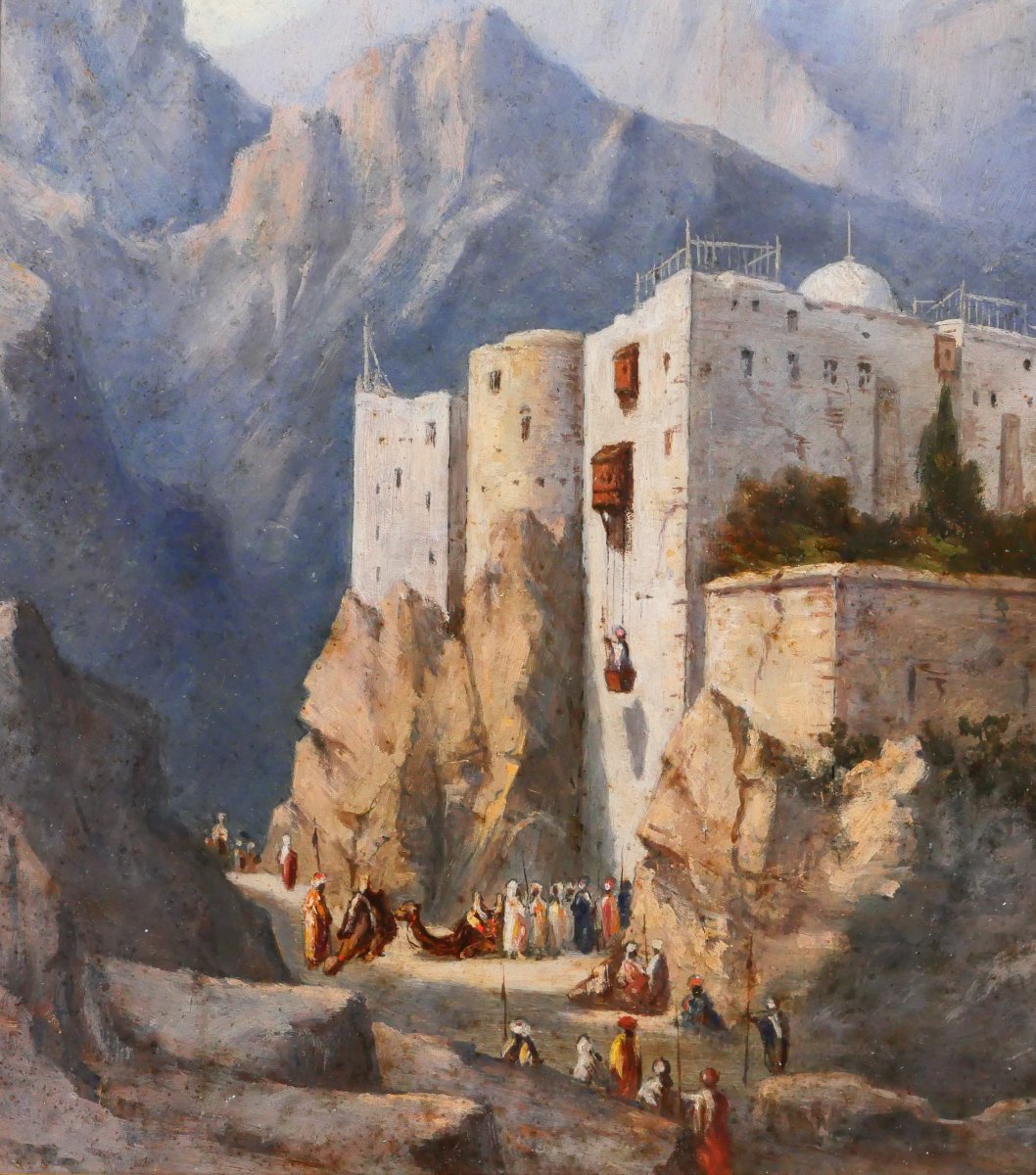 Prosper Marilhat (attributed To) 1811-1847 Greece, The Monastery Of Mount Sinai, Painting, Landscape-photo-4