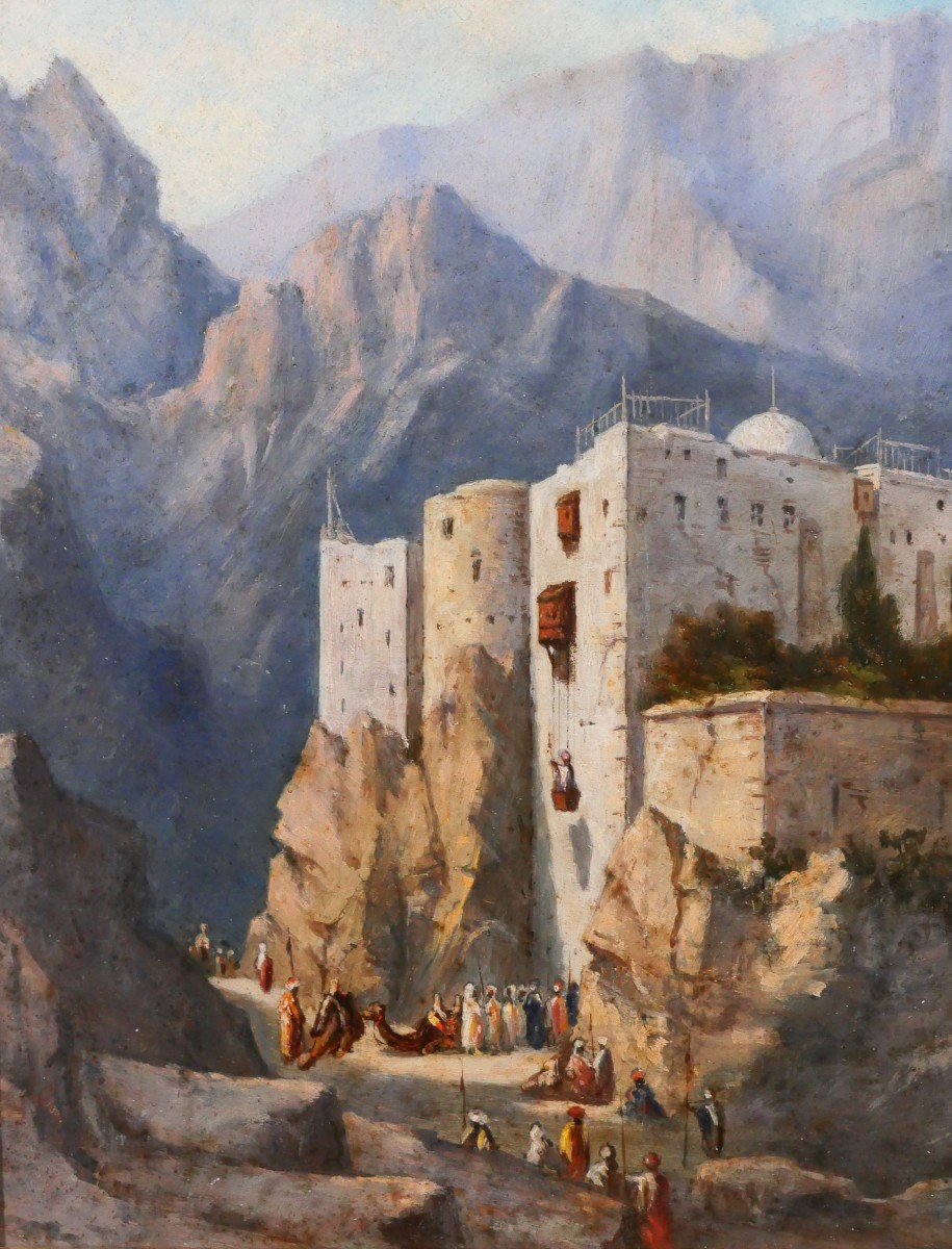 Prosper Marilhat (attributed To) 1811-1847 Greece, The Monastery Of Mount Sinai, Painting, Landscape