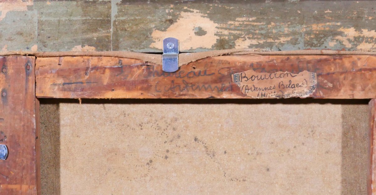 Constant Duval 1877-1956 Belgique, le chateau de Bouillon, Ardennes, tableau paysage-photo-6