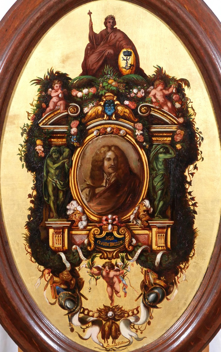 Edmond Petiteau 1819-1852 The Triumph Of The Goldsmith Claude Ballin, Painting 1840-50 Portrait