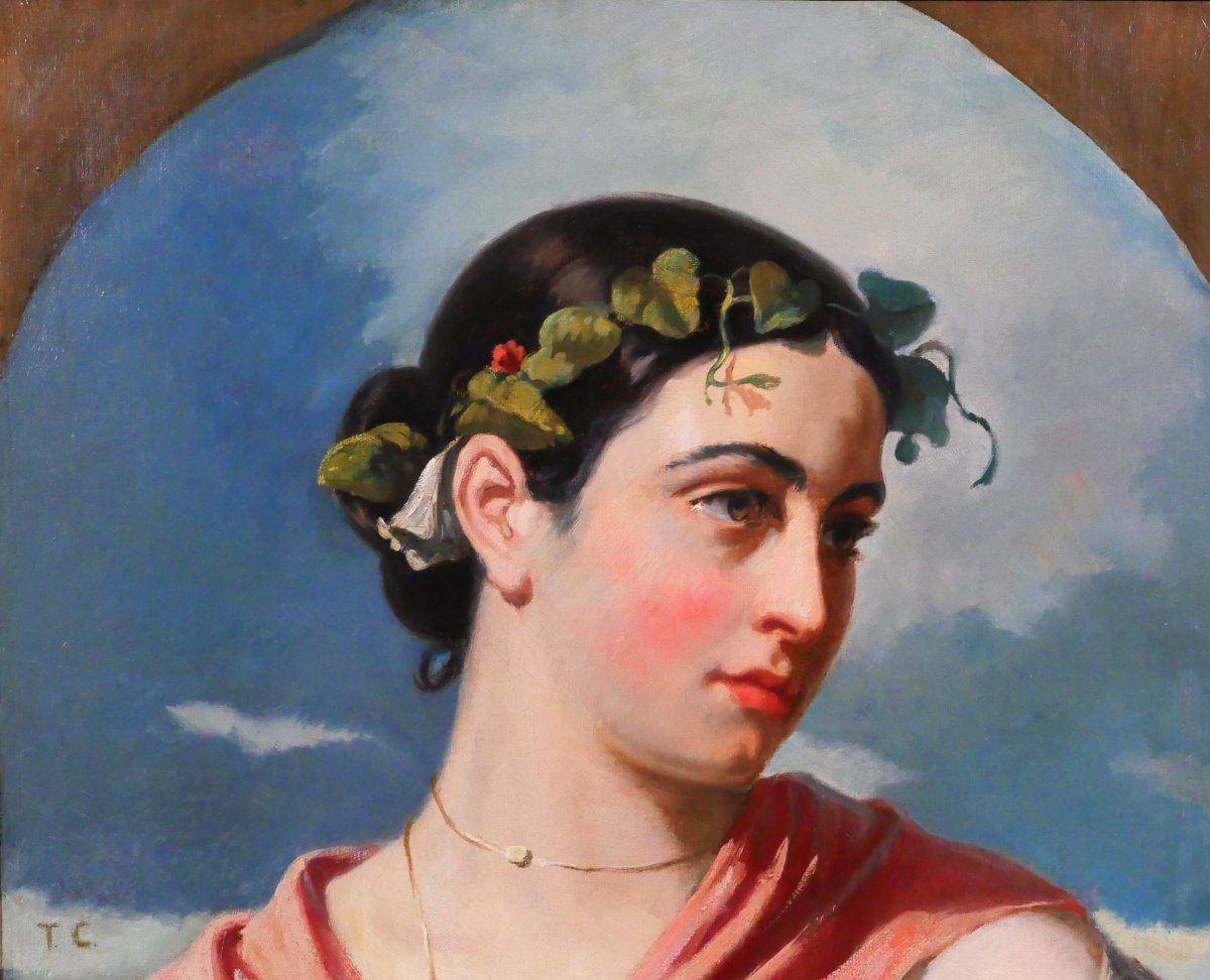 Thomas Couture 1815-1879 Portrait Of A Woman, Painting, Circa 1845-47 Romanticism-photo-3