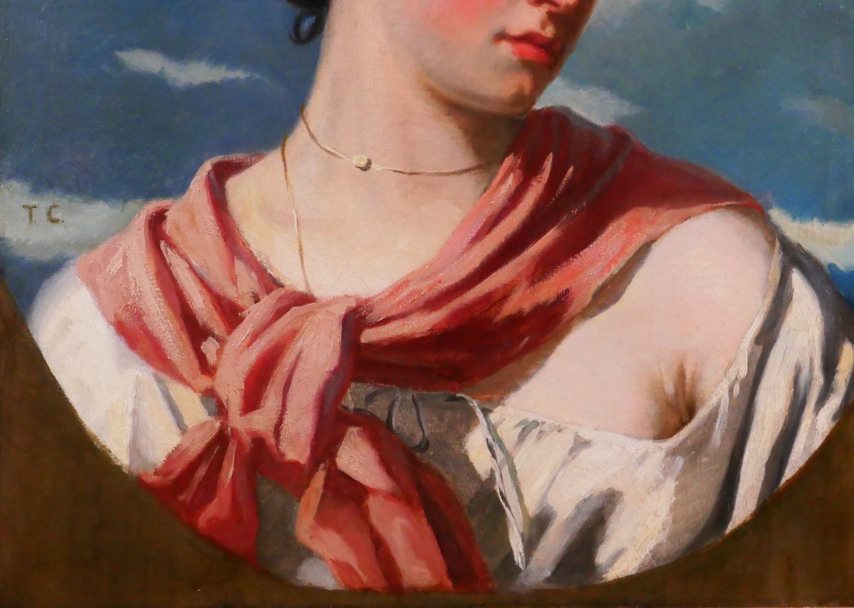 Thomas Couture 1815-1879 Portrait Of A Woman, Painting, Circa 1845-47 Romanticism-photo-4