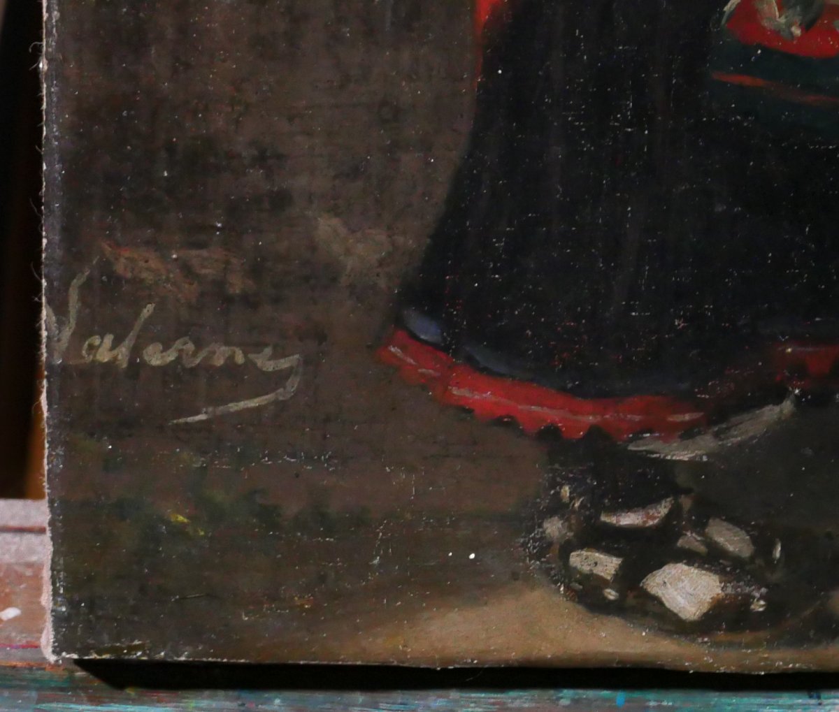 Evariste De Valernes 1816-1896 Children Counting Their Pennies, Painting Italy Traditional Costume-photo-1