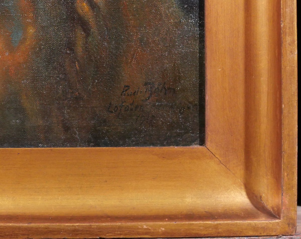 German School Early 20th Fishermen Of The Lofoten Islands, Norway, Painting, Portrait Of A Man-photo-2