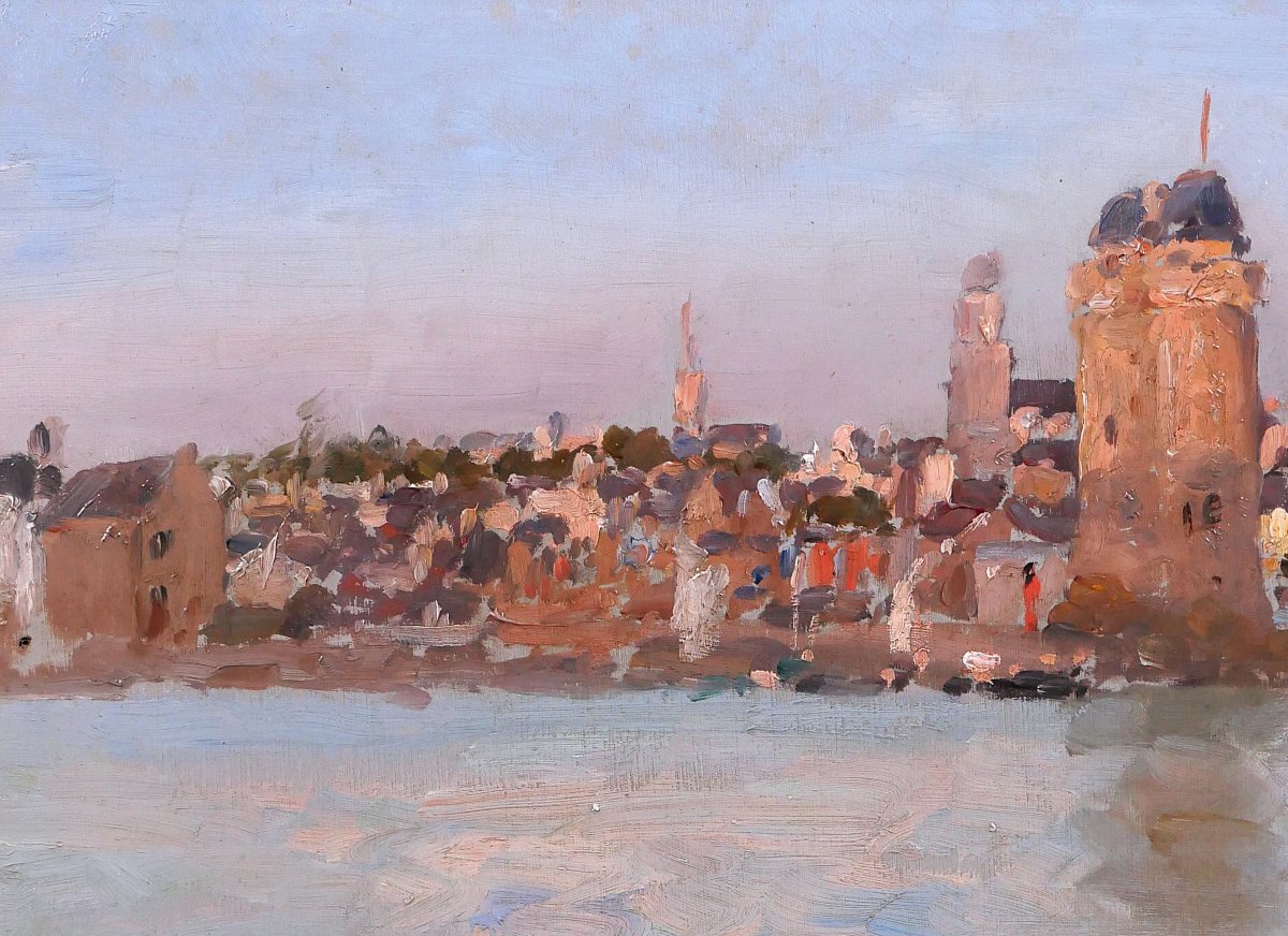 Louis Timmermans 1846-1910 Saint-malo, Brittany, The Solidor Tower, Painting C. 1900 Seascape -photo-1