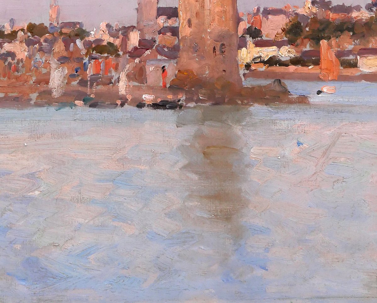 Louis Timmermans 1846-1910 Saint-malo, Brittany, The Solidor Tower, Painting C. 1900 Seascape -photo-3