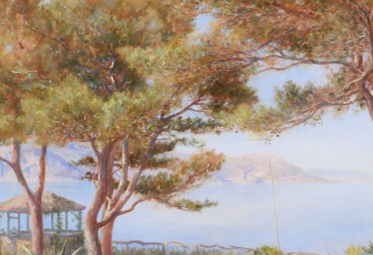 Henri-V. Delavelle 1868-1919 Saint-Jean-Cap-Ferrat, le jardin, tableau vers 1900 Eze Beaulieu-photo-1