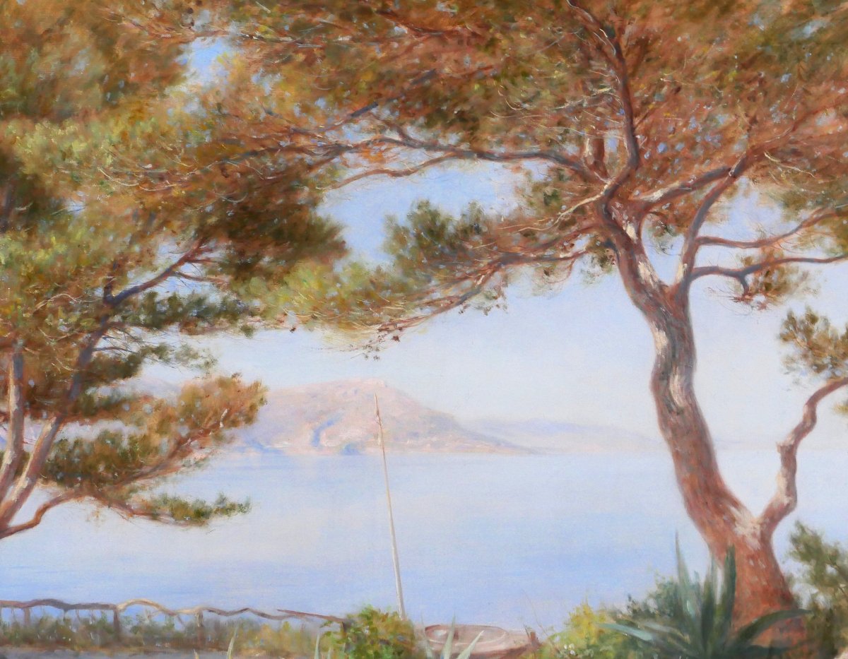 Henri-V. Delavelle 1868-1919 Saint-Jean-Cap-Ferrat, le jardin, tableau vers 1900 Eze Beaulieu-photo-2