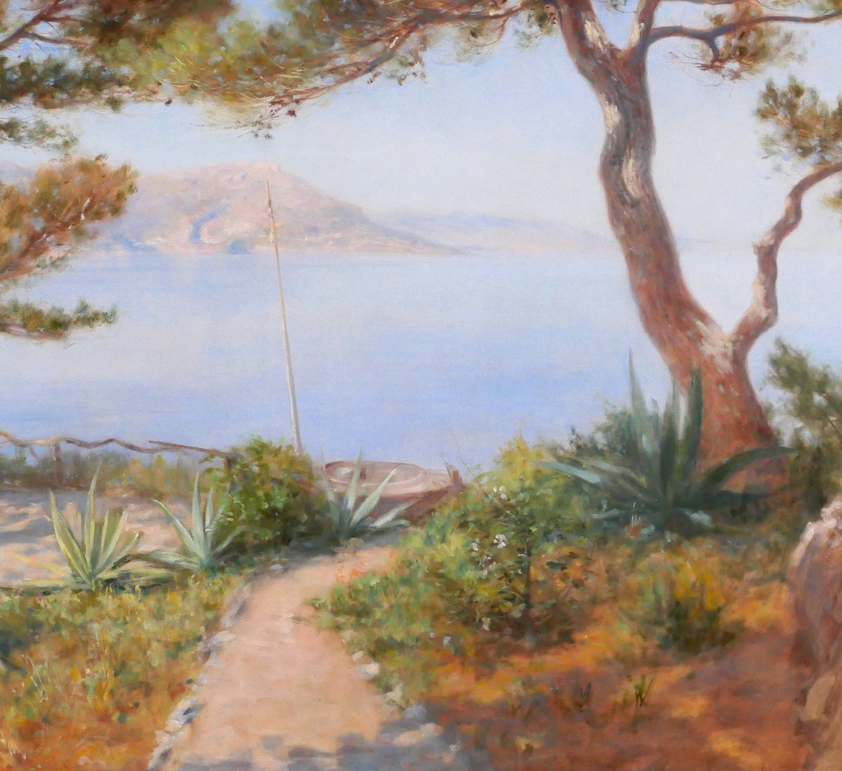 Henri-V. Delavelle 1868-1919 Saint-Jean-Cap-Ferrat, le jardin, tableau vers 1900 Eze Beaulieu-photo-3
