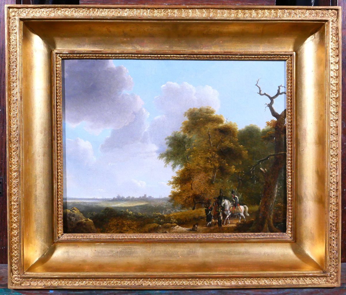 Swebach-Desfontaines (attr. à) 1769-1823 Soldats de Napoléon dans un paysage, tableau militaria-photo-2