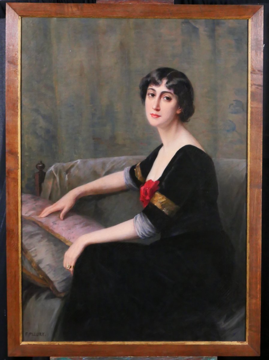 Fanny Fleury 1846-1923 Portrait de femme, tableau impressionnisme vers 1880-90 Henner Carolus-photo-2