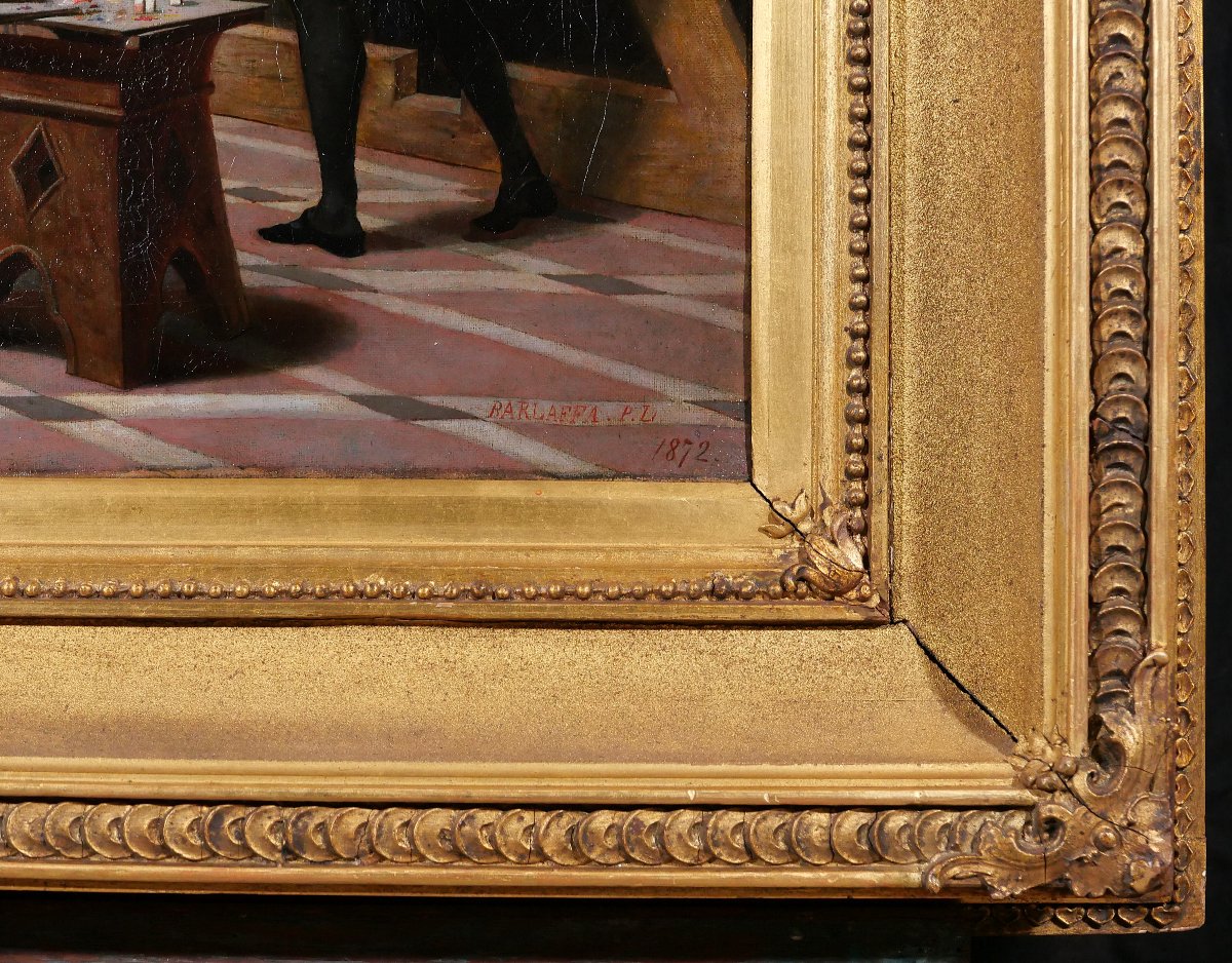 Pio Ludovico Barlaffa, The Painter Raphael And The Fornarina In His Studio, Painting, 1872-photo-5