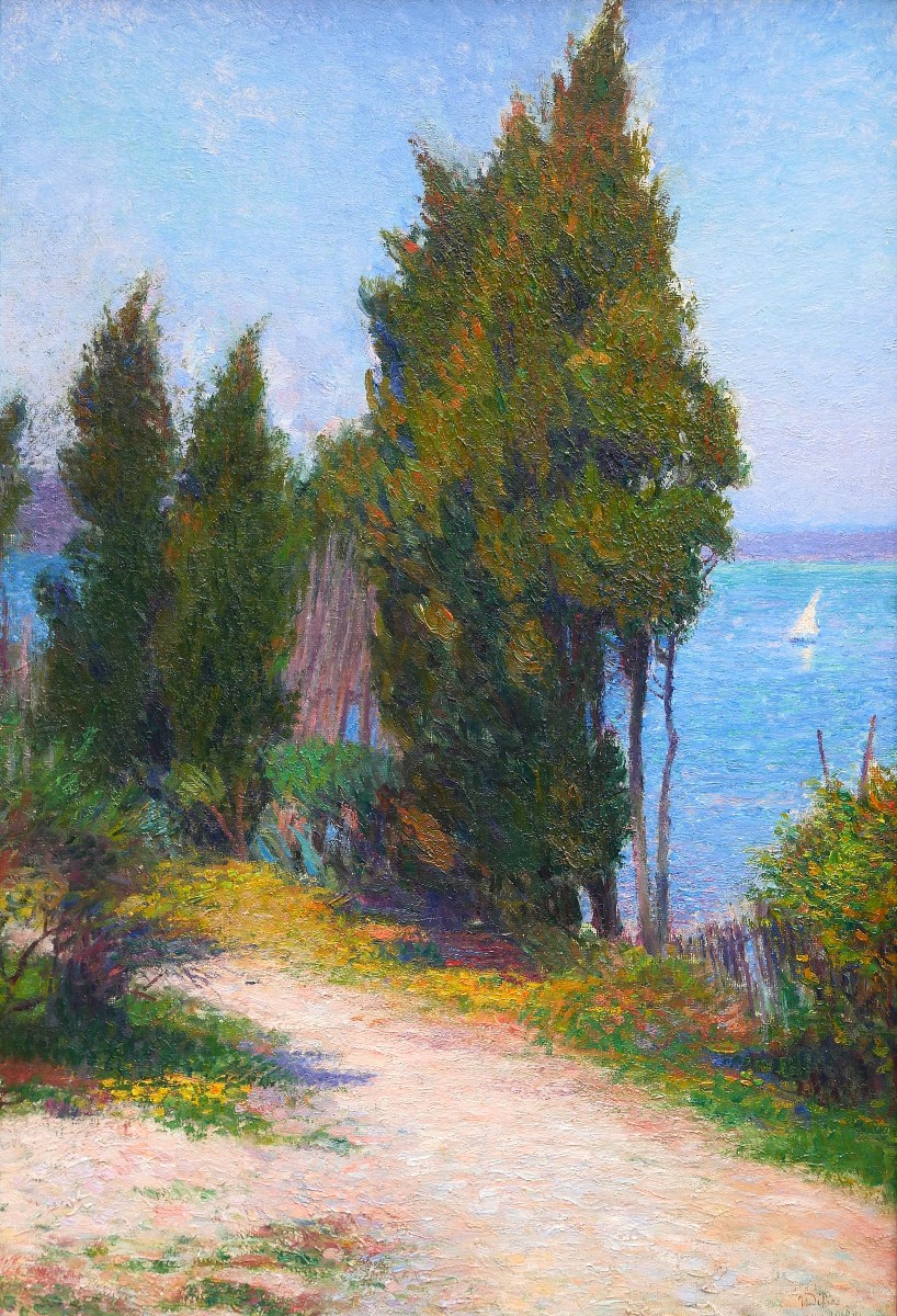 Jean DIFFRE 1864-1921 Paysage de Provence, tableau, 1913 impressionnisme Henri Martin