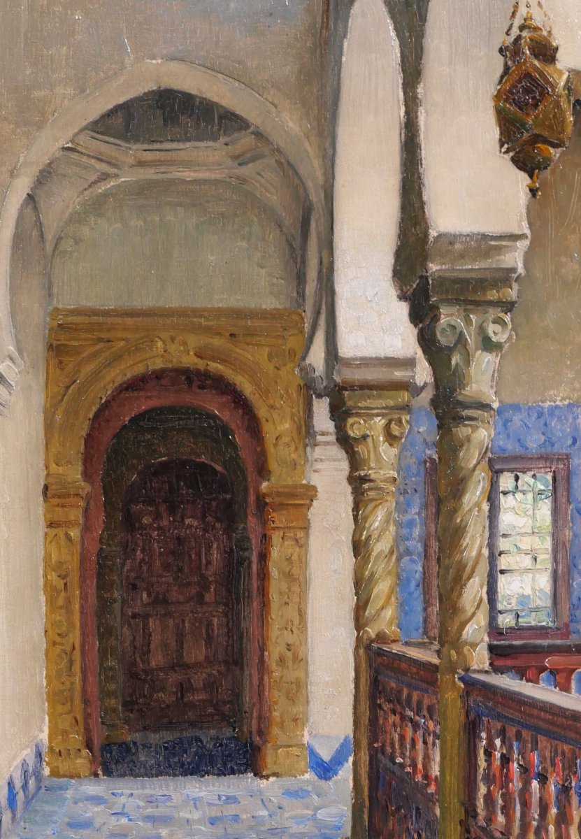 Marius Reynaud 1860-1935 Algérie, Alger, vue de la villa Abd-el-Tif, tableau, 1910-20-photo-2