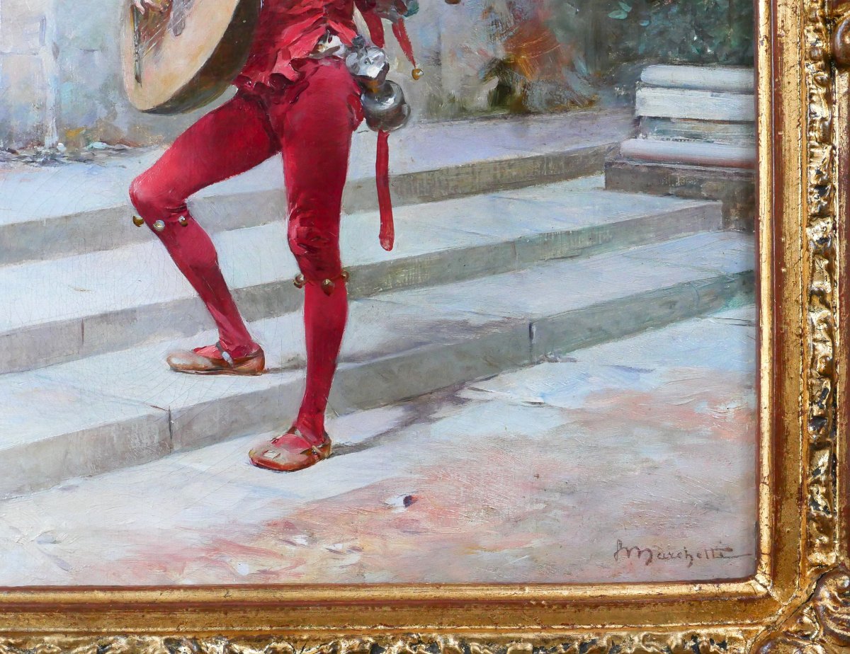 Ludovico Marchetti 1853-1909 Song Of Yesterday Painting 1892 Azay-le-rideau Theorbo Music-photo-4