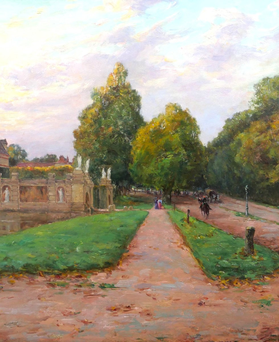 Ernest Marche 1864-1932 Fontainebleau, Castle, The Park, Painting, Salon 1902, Barbizon Landscape-photo-4