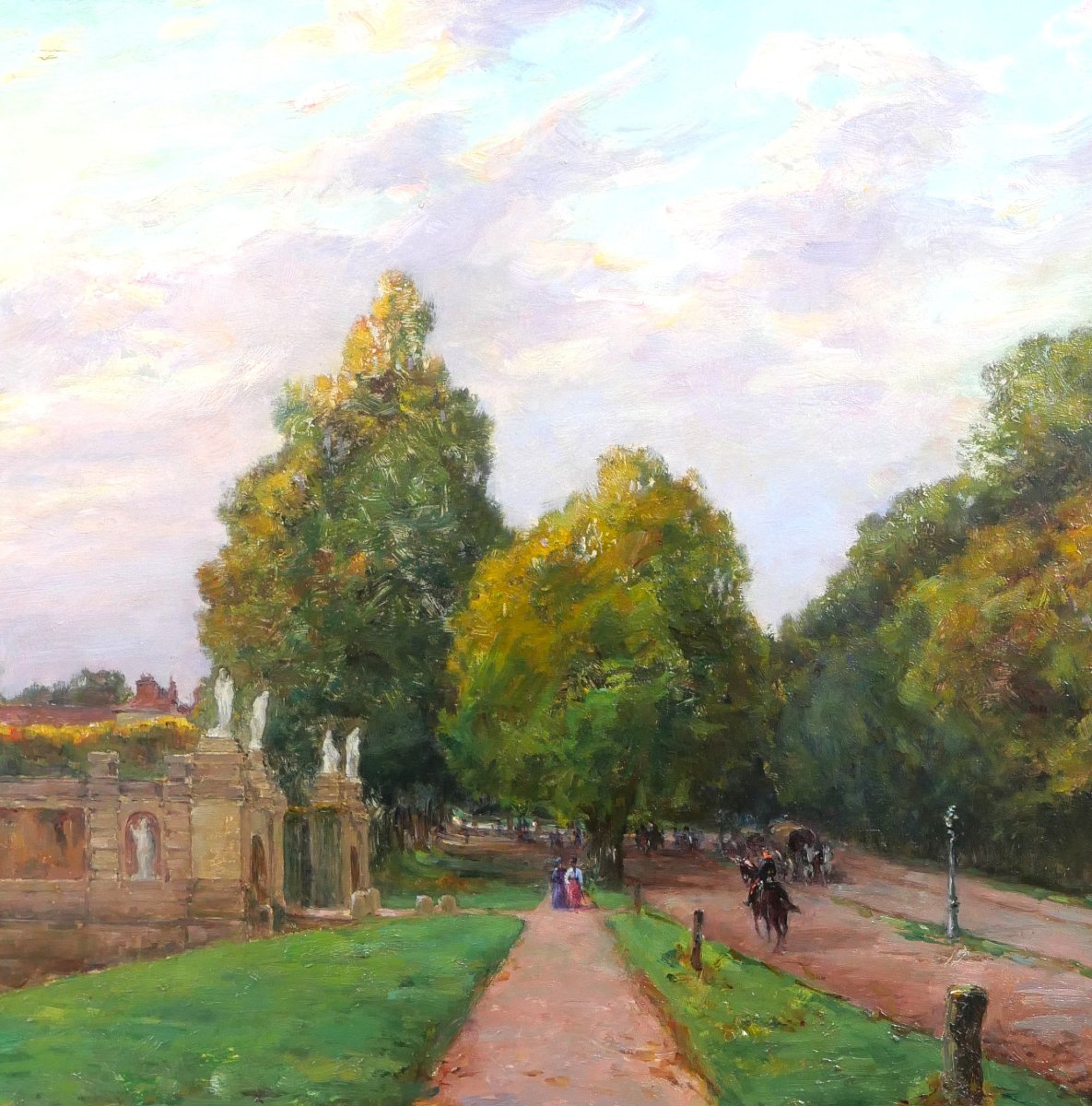 Ernest Marche 1864-1932 Fontainebleau, Castle, The Park, Painting, Salon 1902, Barbizon Landscape-photo-2