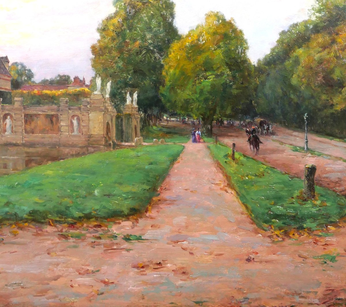 Ernest Marche 1864-1932 Fontainebleau, Castle, The Park, Painting, Salon 1902, Barbizon Landscape-photo-3