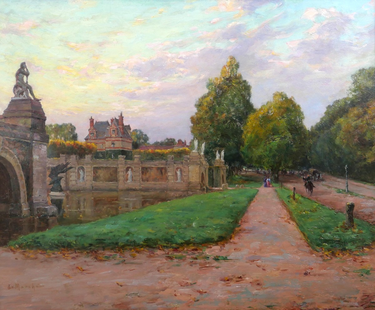 Ernest Marche 1864-1932 Fontainebleau, Castle, The Park, Painting, Salon 1902, Barbizon Landscape