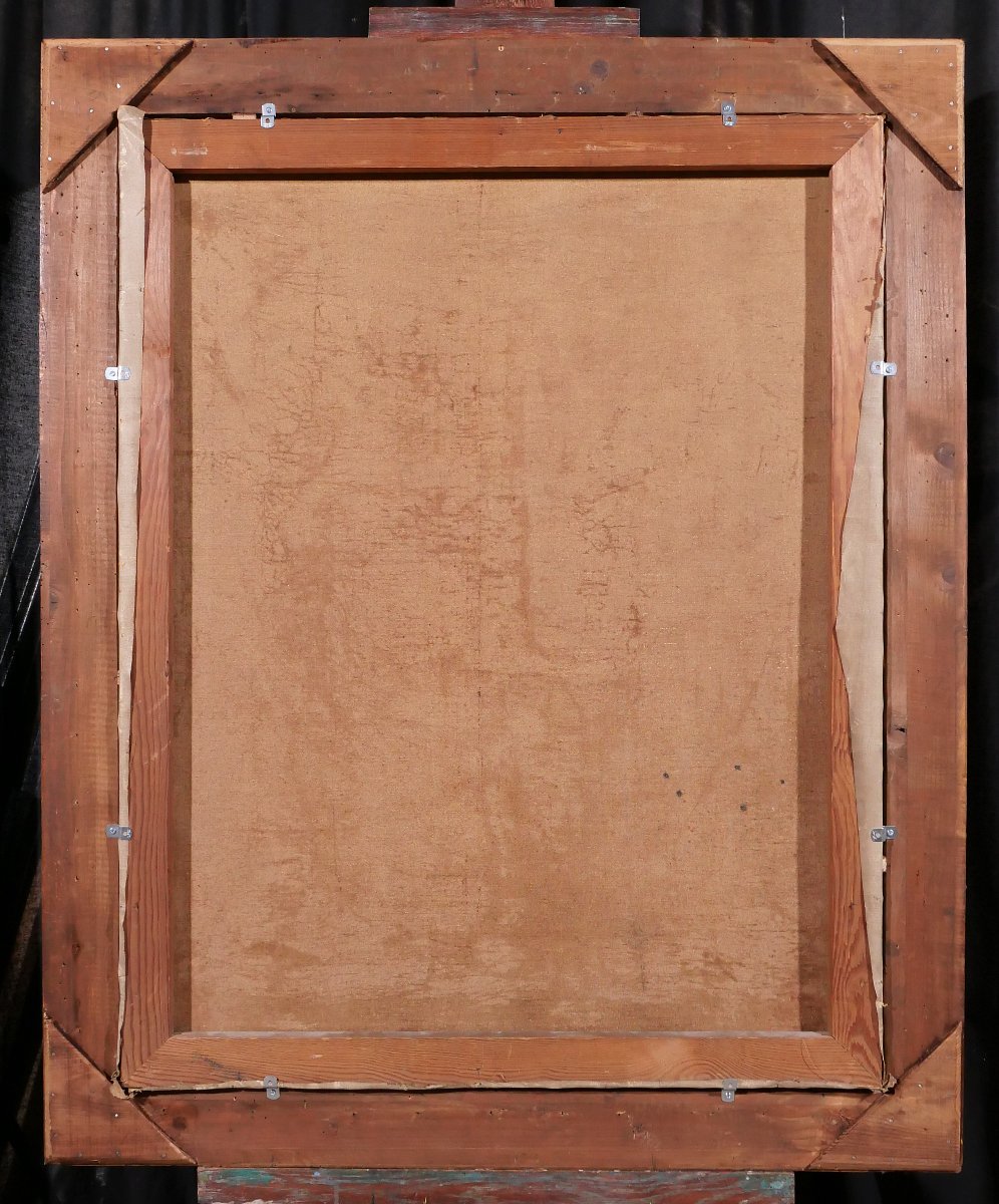 Reinhold Bressler 1868-1945 Netherlands, Couple Talking, Light Effect, Painting, Circa 1900-photo-5