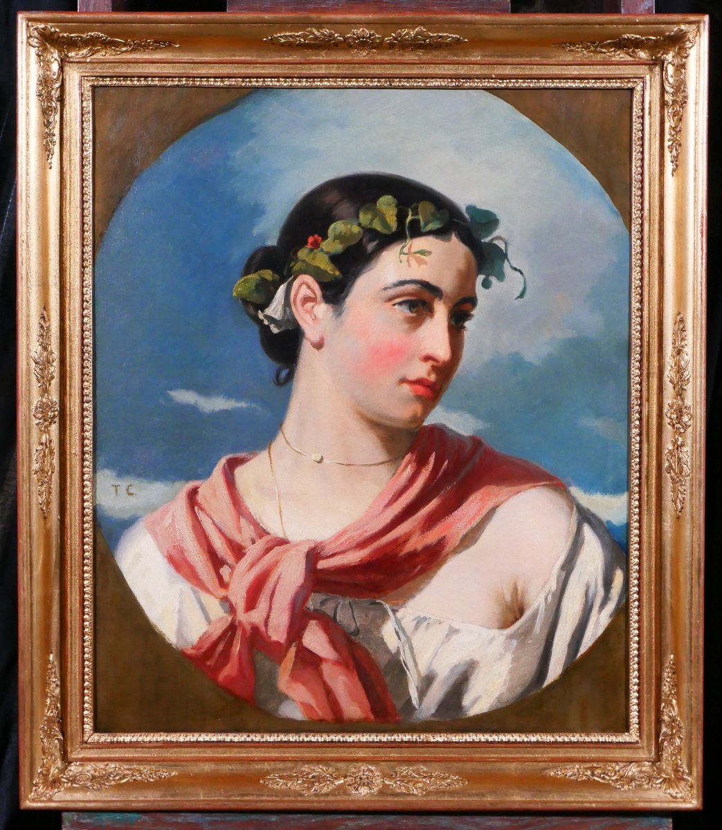 Thomas Couture 1815-1879 Portrait Of A Woman, Painting, Circa 1845-47 Romanticism-photo-2